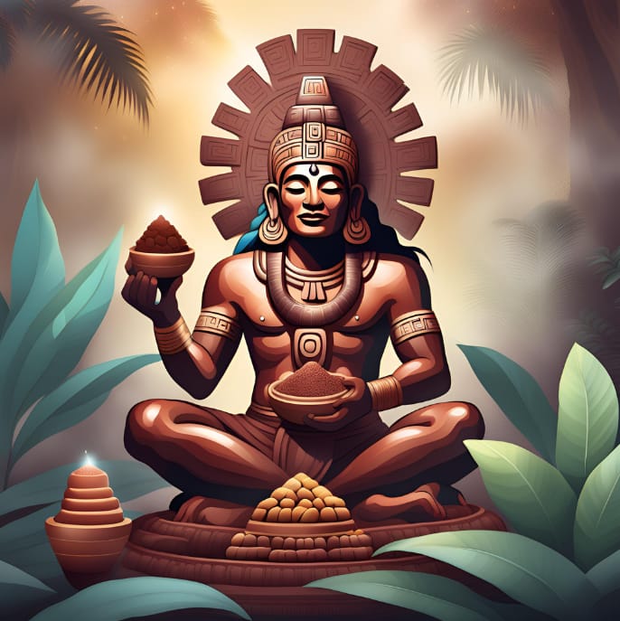 AI-generated artistic representation of Ek Chuah, the Mayan cocoa god