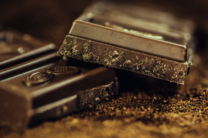 Rich, dark chocolate squares with cocoa powder, showcasing antioxidant-rich treats discussed in the article on cocoa's health benefits